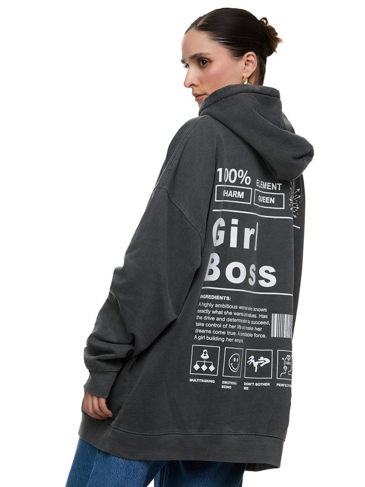 Worldclassca Hoodie Worldclassca Oversized Print GIRL BOSS Hoodie Kapuzenpullover Sweat PRINT - GIRL BOSS - 100% CHARM QUEEN von Worldclassca