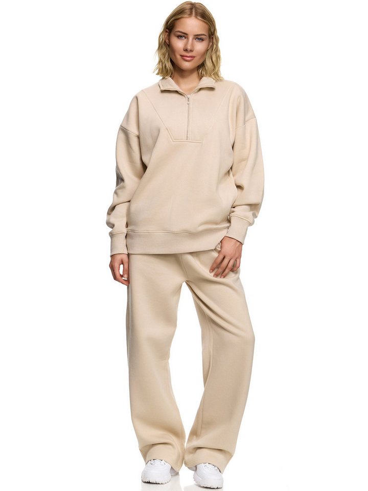 Worldclassca Jogginganzug Worldclassca Oversize Jogginganzug Wide Leg Jogger + Zip Sweatjacke, LOUNGEANZUG SPORTANZUG SUIT HOSE + HALB ZIP SWEATSHIRT von Worldclassca