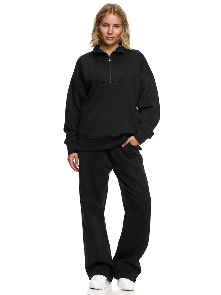 Worldclassca Jogginganzug Worldclassca Oversize Jogginganzug Wide Leg Jogger + Zip Sweatjacke, LOUNGEANZUG SPORTANZUG SUIT HOSE + HALB ZIP SWEATSHIRT von Worldclassca