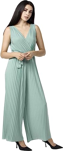 Worldclassca Jumpsuit Pleated Overalls mit Gürtel Ärmellos Casual Sommer Neu (Mint) von Worldclassca