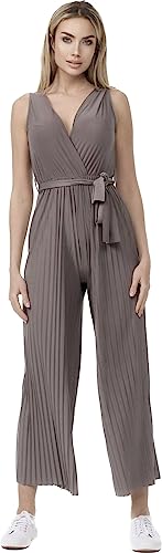 Worldclassca Jumpsuit Pleated Overalls mit Gürtel Ärmellos Casual Sommer Neu (Taube) von Worldclassca