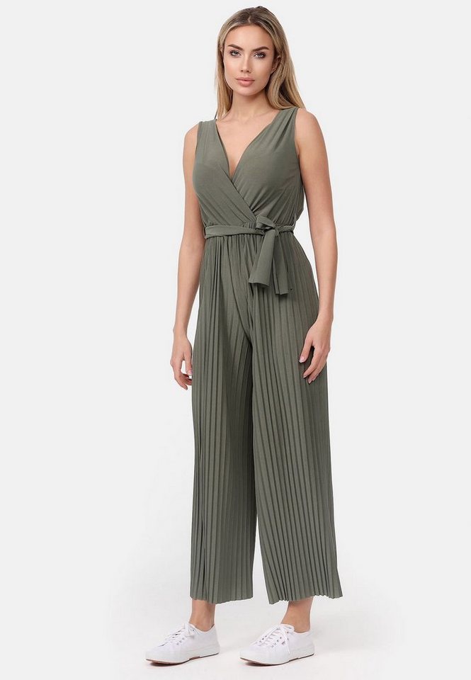 Worldclassca Jumpsuit Worldclassca Jumpsuit Pleated Overalls mit Gürtel Ärmellos Sommer von Worldclassca