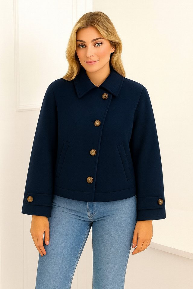 Worldclassca Kurzmantel Worldclassca Einreihiger Trenchcoat Jacke Crop Poncho Fledermausjacke Neue Kollektion - Stilvolle und gemütliche Mode für Damen von Worldclassca