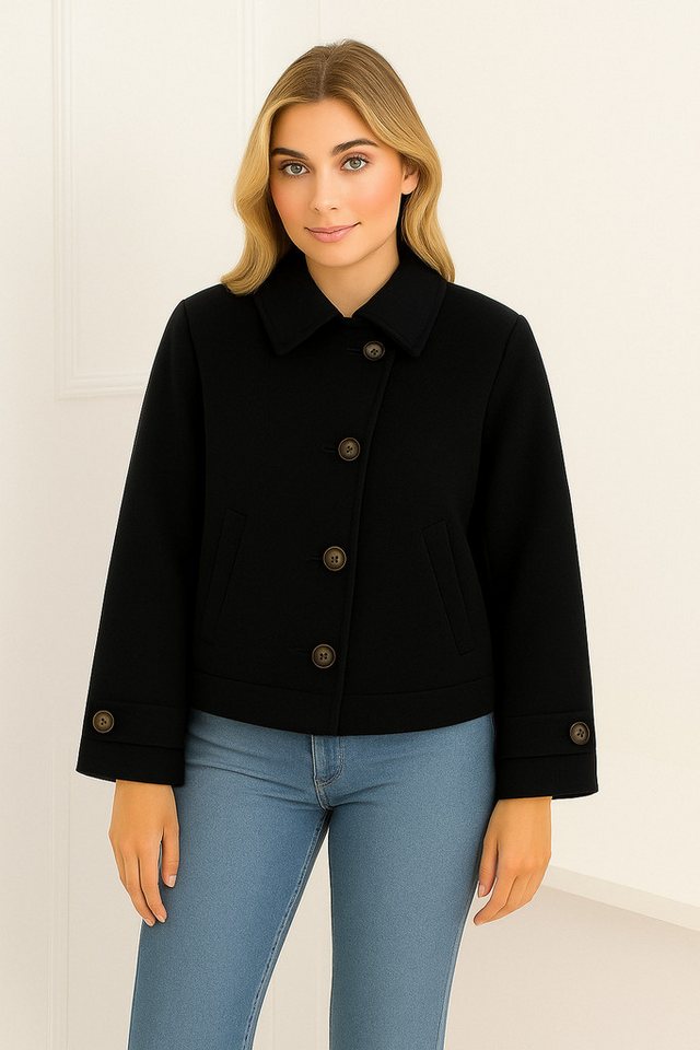 Worldclassca Kurzmantel Worldclassca Einreihiger Trenchcoat Jacke Crop Poncho Fledermausjacke Neue Kollektion - Stilvolle und gemütliche Mode für Damen von Worldclassca