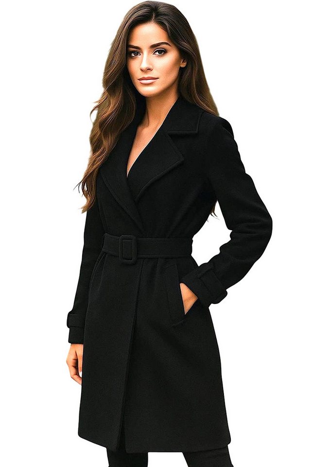 Worldclassca Lederimitatmantel Worldclassca Wildlederoptik Mantel Trenchcoat mit Gürtel Fashion Neue Kollektion - Stilvolle und gemütliche Mode für Damen von Worldclassca