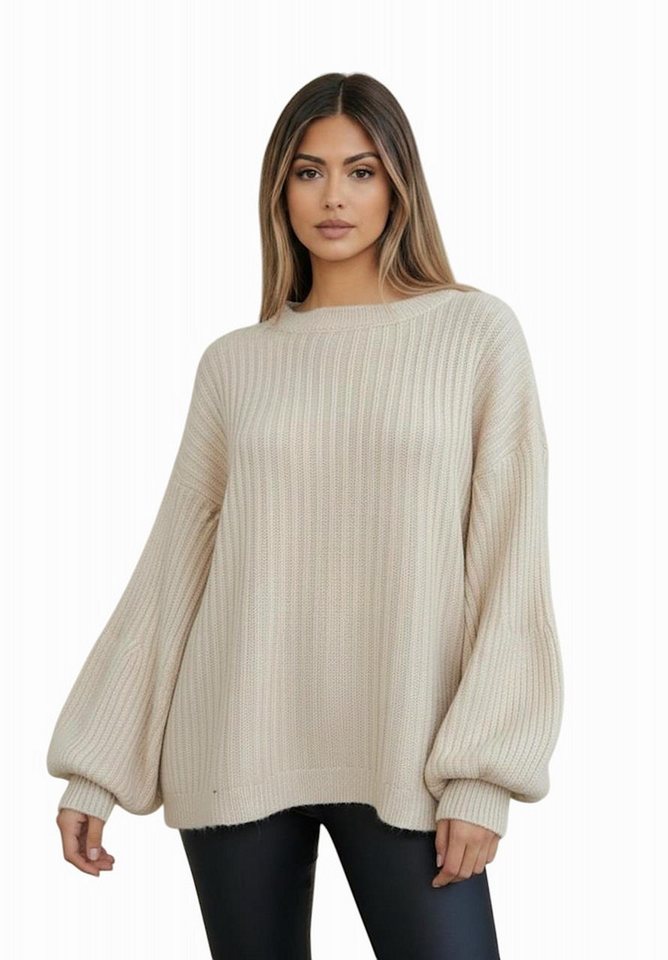 Worldclassca Longpullover WORLDCLASSCA Damen Oversize Strickpulllover Lang Ballonärmel Pulli Neue Kollektion - Stilvolle und gemütliche Strickmode für Damen von Worldclassca