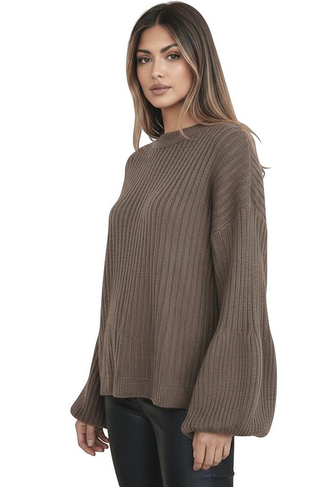 Worldclassca Longpullover WORLDCLASSCA Damen Oversize Strickpulllover Lang Ballonärmel Pulli Neue Kollektion - Stilvolle und gemütliche Strickmode für Damen von Worldclassca