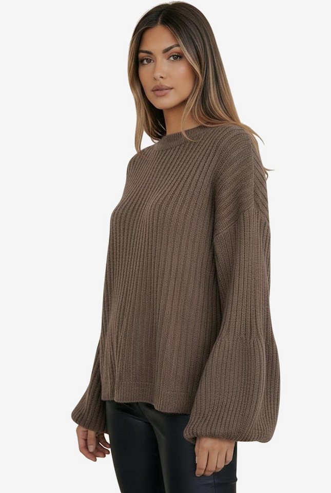 Worldclassca Longpullover WORLDCLASSCA Damen Oversize Strickpulllover Lang Ballonärmel Pulli Neue Kollektion - Stilvolle und gemütliche Strickmode für Damen von Worldclassca