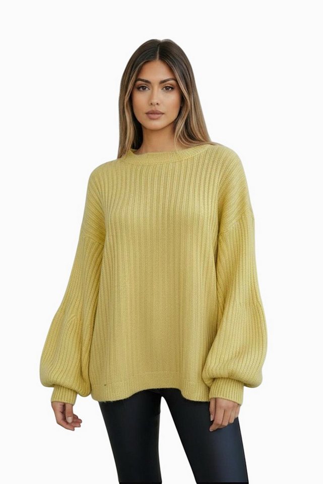 Worldclassca Longpullover WORLDCLASSCA Damen Oversize Strickpulllover Lang Ballonärmel Pulli Neue Kollektion - Stilvolle und gemütliche Strickmode für Damen von Worldclassca