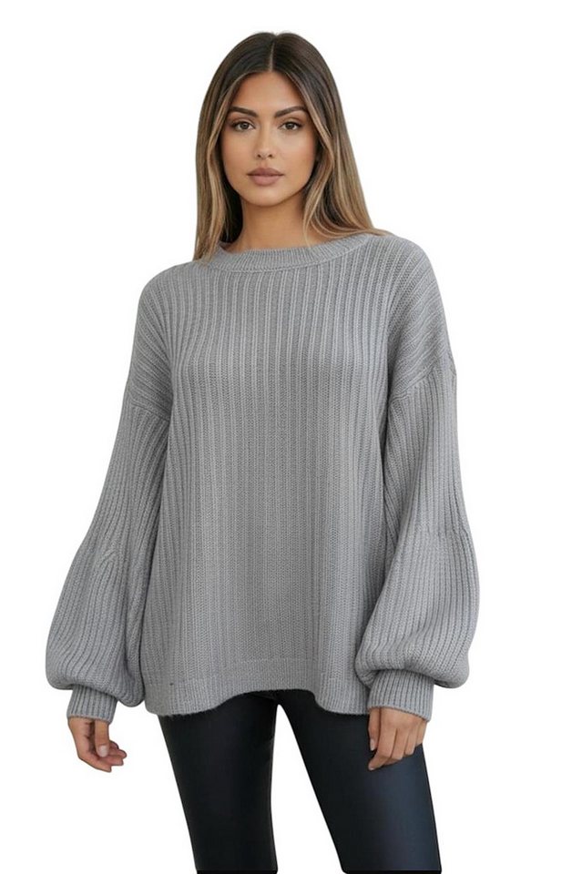 Worldclassca Longpullover WORLDCLASSCA Damen Oversize Strickpulllover Lang Ballonärmel Pulli Neue Kollektion - Stilvolle und gemütliche Strickmode für Damen von Worldclassca