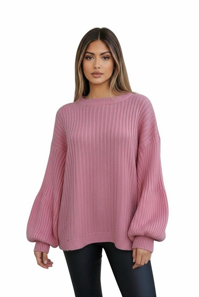 Worldclassca Longpullover WORLDCLASSCA Damen Oversize Strickpulllover Lang Ballonärmel Pulli Neue Kollektion - Stilvolle und gemütliche Strickmode für Damen von Worldclassca