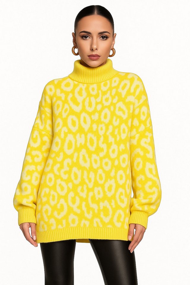Worldclassca Longpullover WORLDCLASSCA Damen Oversize Strickpulllover Lang Leopard Muster Neue Kollektion - Stilvolle und gemütliche Strickmode für Damen Worldclassca Longpullover WORLDCLASSCA Damen Oversize Strickpulllover Lang Leopard Muster Neue Kollektion - Stilvolle und gemütliche Strickmode für Damen von Worldclassca