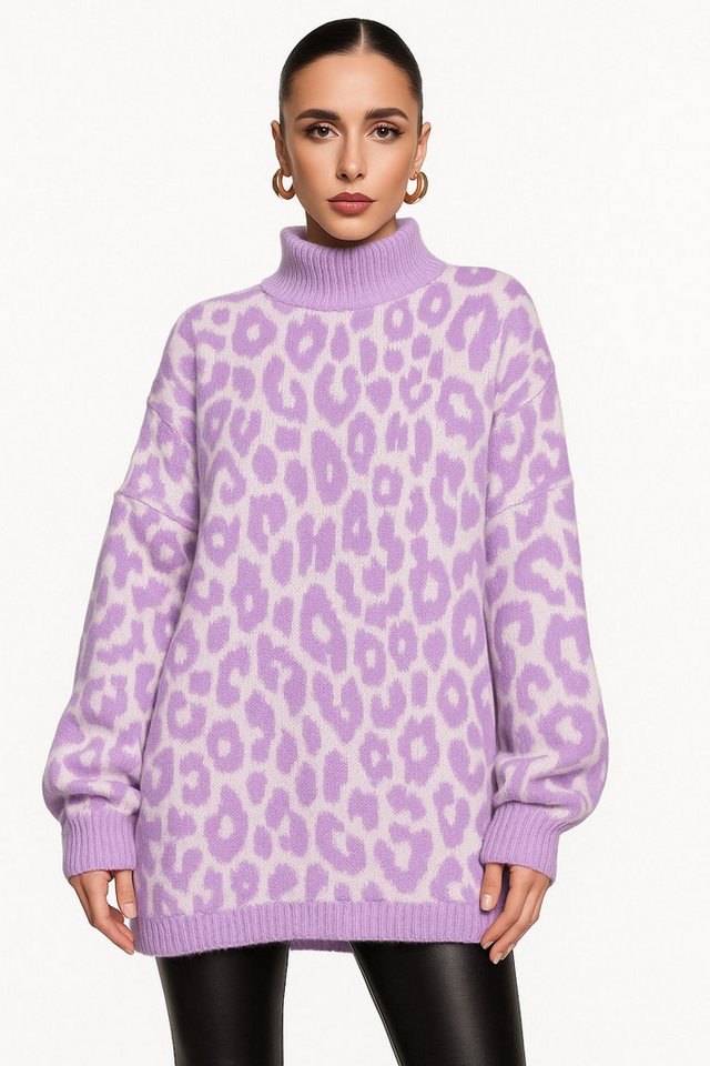 Worldclassca Longpullover WORLDCLASSCA Damen Oversize Strickpulllover Lang Leopard Muster Neue Kollektion - Stilvolle und gemütliche Strickmode für Damen Worldclassca Longpullover WORLDCLASSCA Damen Oversize Strickpulllover Lang Leopard Muster Neue Kollektion - Stilvolle und gemütliche Strickmode für Damen von Worldclassca