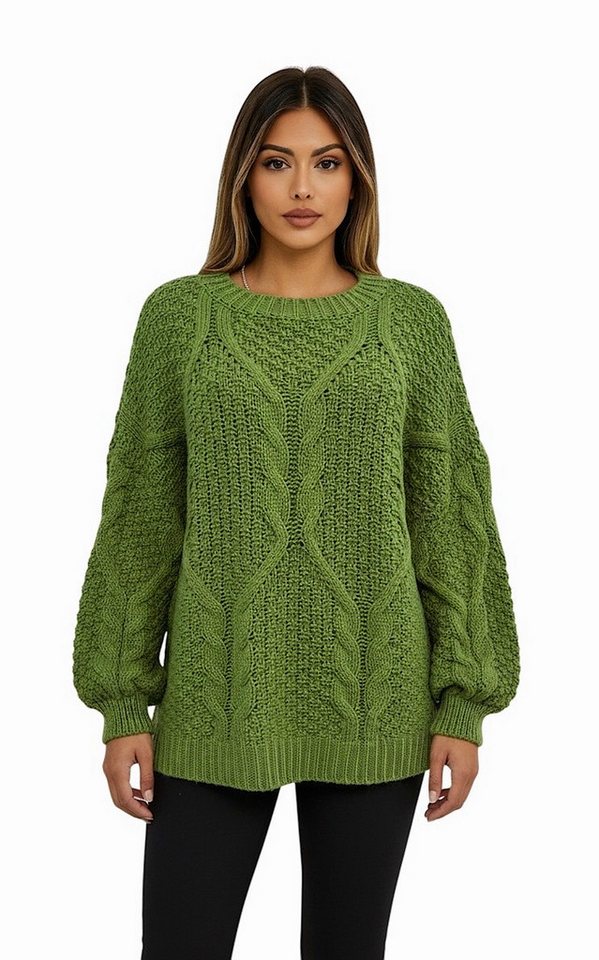 Worldclassca Longpullover WORLDCLASSCA Oversize Strickpulllover Lang Zopf Muster Dick Winter Neue Kollektion - Stilvolle und gemütliche Strickmode für Damen von Worldclassca