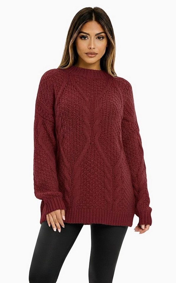 Worldclassca Longpullover WORLDCLASSCA Oversize Strickpulllover Lang Zopf Muster Dick Winter Neue Kollektion - Stilvolle und gemütliche Strickmode für Damen von Worldclassca