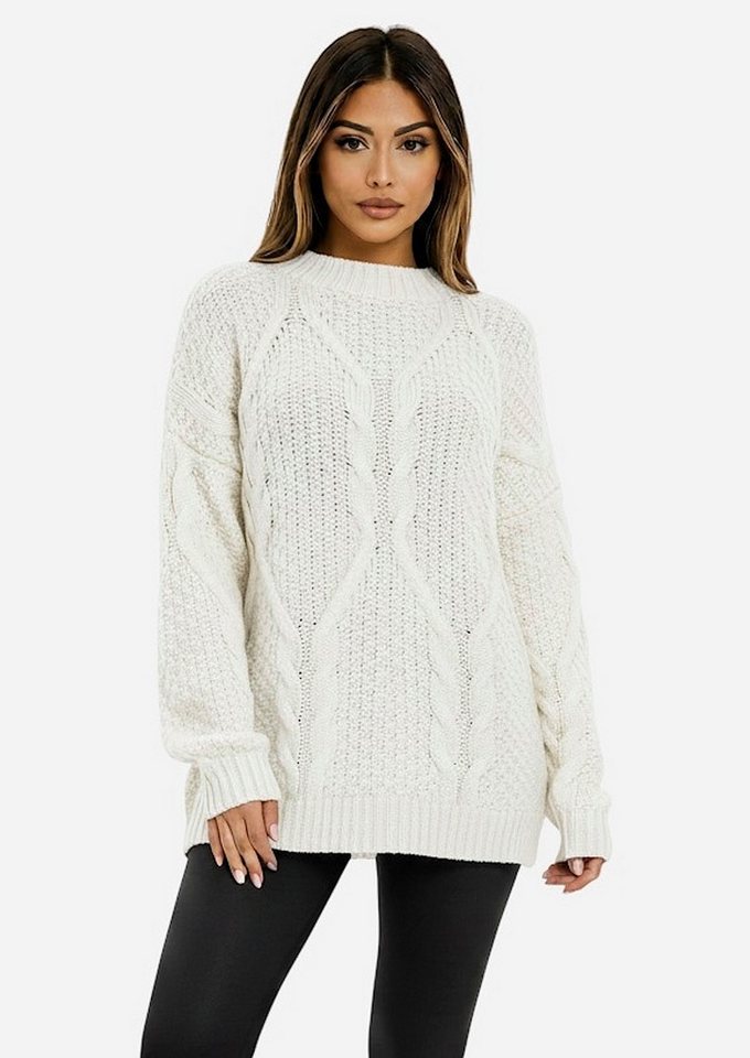Worldclassca Longpullover WORLDCLASSCA Oversize Strickpulllover Lang Zopf Muster Dick Winter Neue Kollektion - Stilvolle und gemütliche Strickmode für Damen von Worldclassca