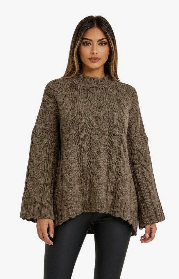 Worldclassca Longpullover WORLDCLASSCA Strickpulllover Oversize Lang Zopf Muster Winter Pulli Neue Kollektion - Stilvolle und gemütliche Strickmode für Damen von Worldclassca