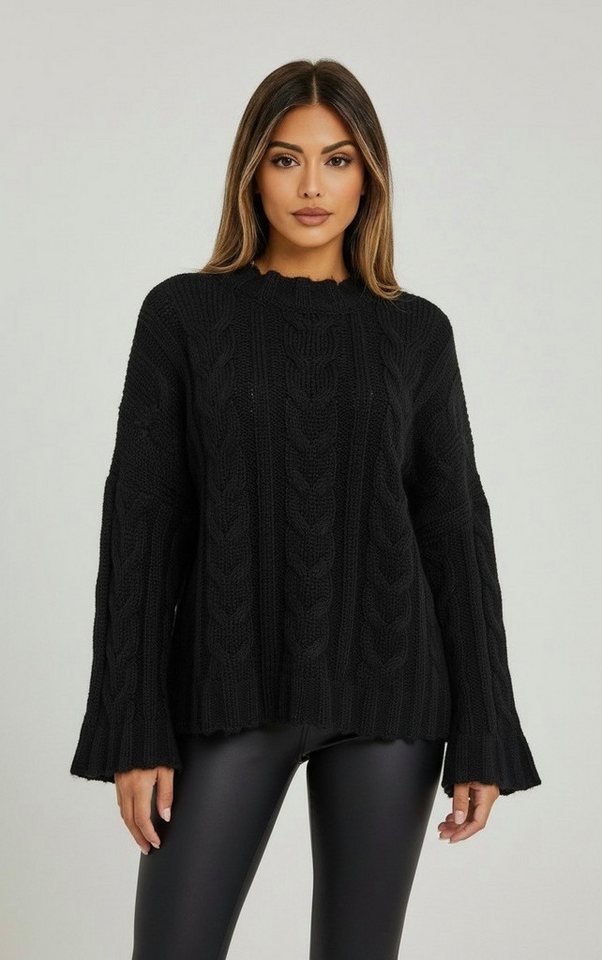 Worldclassca Longpullover WORLDCLASSCA Strickpulllover Oversize Lang Zopf Muster Winter Pulli Neue Kollektion - Stilvolle und gemütliche Strickmode für Damen von Worldclassca