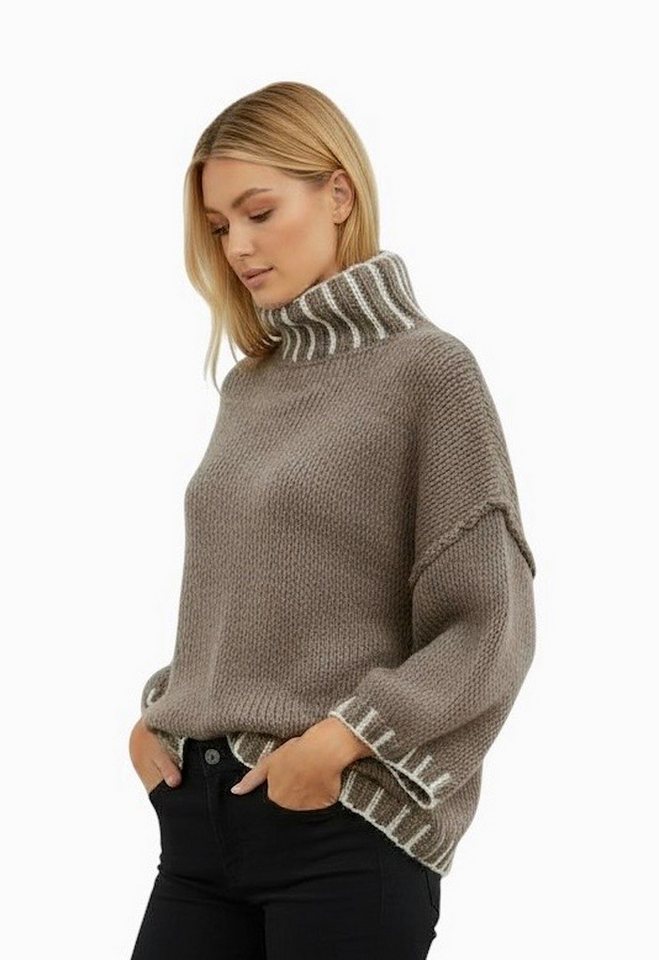 Worldclassca Longpullover WORLDCLASSCA Strickpullover Oversize Stehkragen Lang Winter Fashion Neue Kollektion - Stilvolle und gemütliche Strickmode für Damen von Worldclassca
