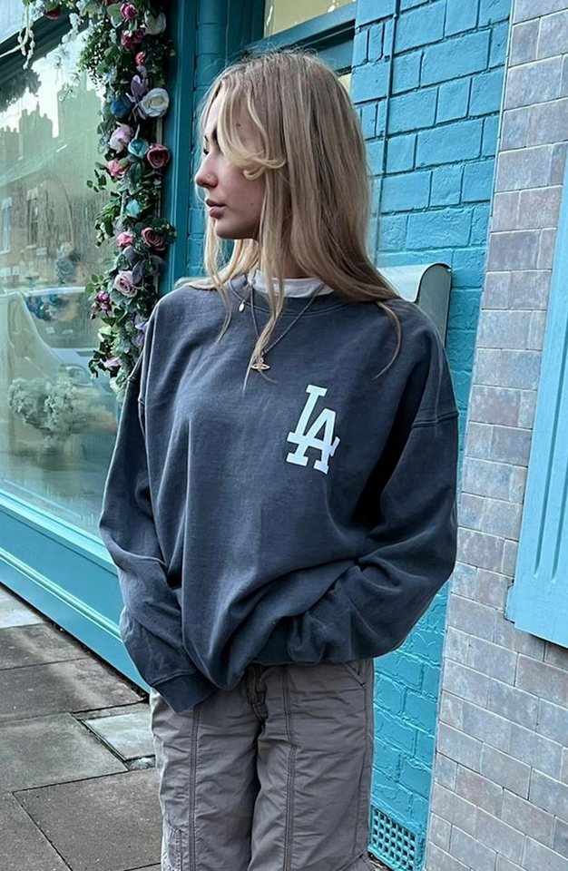 Worldclassca Longsweatshirt Worldclassca Damen Mädchen Oversized Sweatshirt Lounge Homewear Sweater Shirt Bedruckt Schriftzug LA Los Angeles College Uni Farben Freizeit Sport Langarmshirt Oberteil Pulli Pullover Blogger NEU von Worldclassca