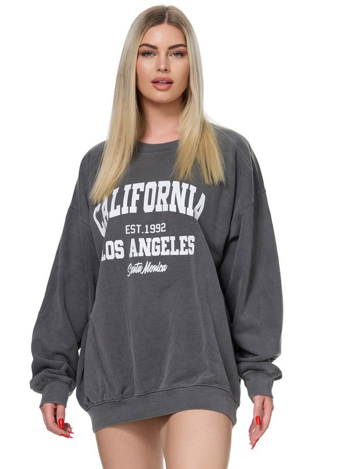 Worldclassca Longsweatshirt Worldclassca Oversized Sweatshirt CALIFORNIA Print Langarm Pullover von Worldclassca