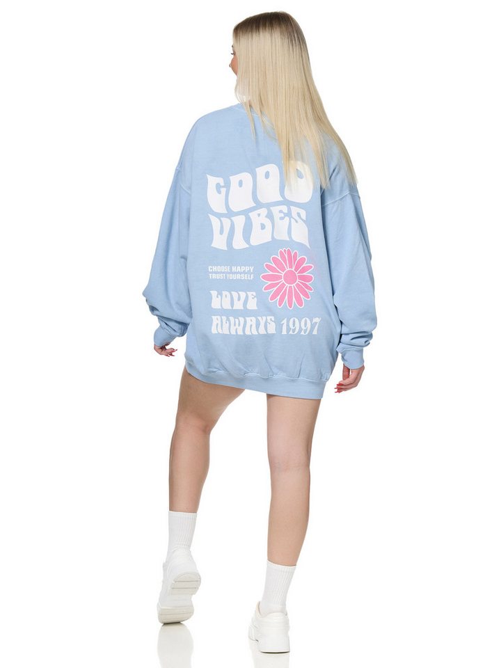 Worldclassca Longsweatshirt Worldclassca Oversized Sweatshirt GOOD VIBES Print Langarm Pullover von Worldclassca