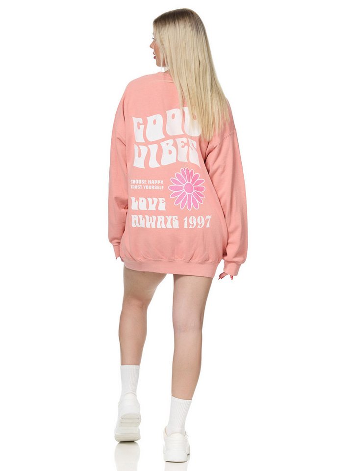Worldclassca Longsweatshirt Worldclassca Oversized Sweatshirt GOOD VIBES Print Langarm Pullover von Worldclassca