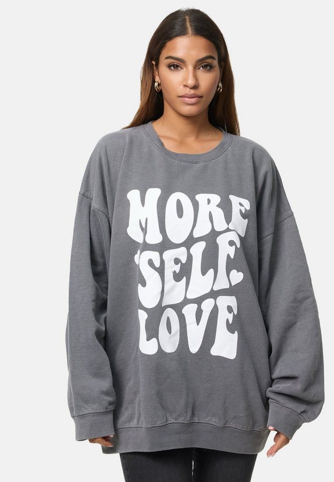 Worldclassca Longsweatshirt Worldclassca Oversized Sweatshirt Love Print Langarmshirt Pullover von Worldclassca