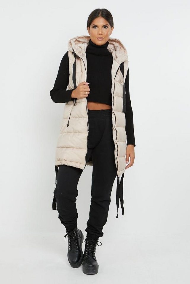 Worldclassca Longweste Worldclassca STEPPWESTE LANG KAPUZE OUTDOOR ÄRMELLOS ÜBERGANGSJACKE von Worldclassca