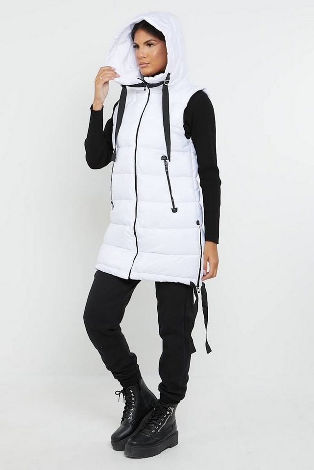 Worldclassca Longweste Worldclassca STEPPWESTE LANG KAPUZE OUTDOOR ÄRMELLOS ÜBERGANGSJACKE von Worldclassca