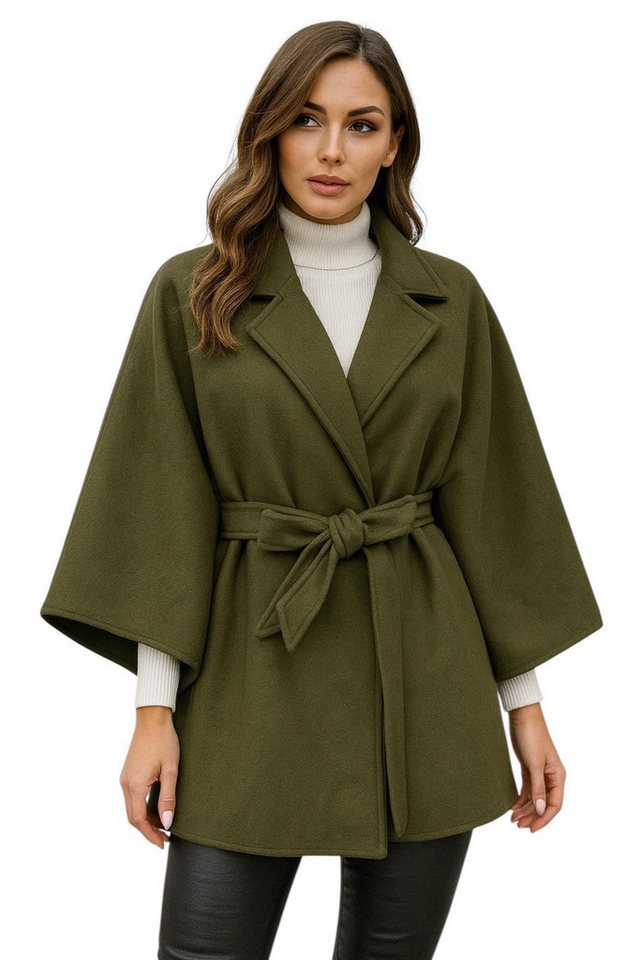 Worldclassca Poncho Worldclassca Mantel mit Gürtel Poncho Jacke Elegant Umhang Fashion Neue Kollektion - Stilvolle und gemütliche Mode für Damen von Worldclassca