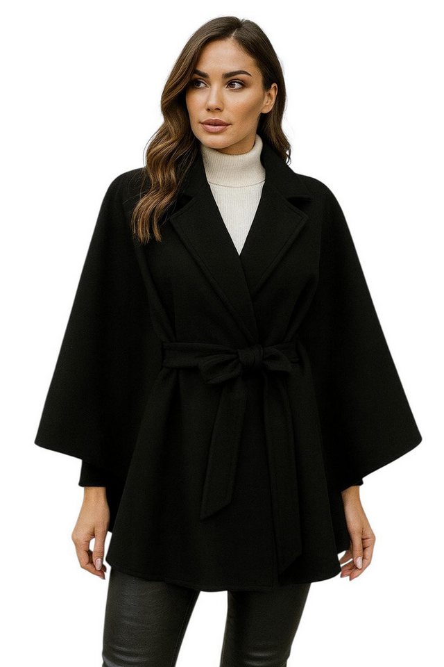 Worldclassca Poncho Worldclassca Mantel mit Gürtel Poncho Jacke Elegant Umhang Fashion Neue Kollektion - Stilvolle und gemütliche Mode für Damen von Worldclassca