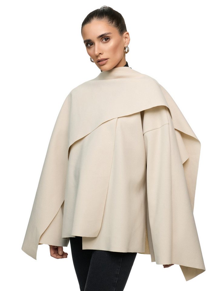 Worldclassca Poncho Worldclassca Poncho Crop Jacke Elegant Umhang Oberteil Übergangsjacke Neue Kollektion - Stilvolle und gemütliche Mode für Damen von Worldclassca
