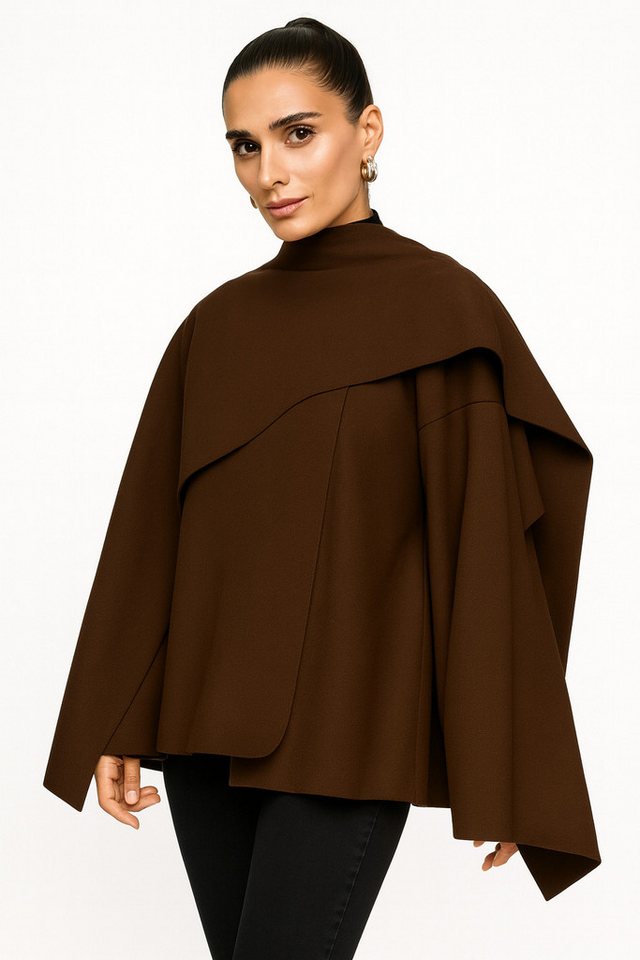 Worldclassca Poncho Worldclassca Poncho Crop Jacke Elegant Umhang Oberteil Übergangsjacke Neue Kollektion - Stilvolle und gemütliche Mode für Damen von Worldclassca
