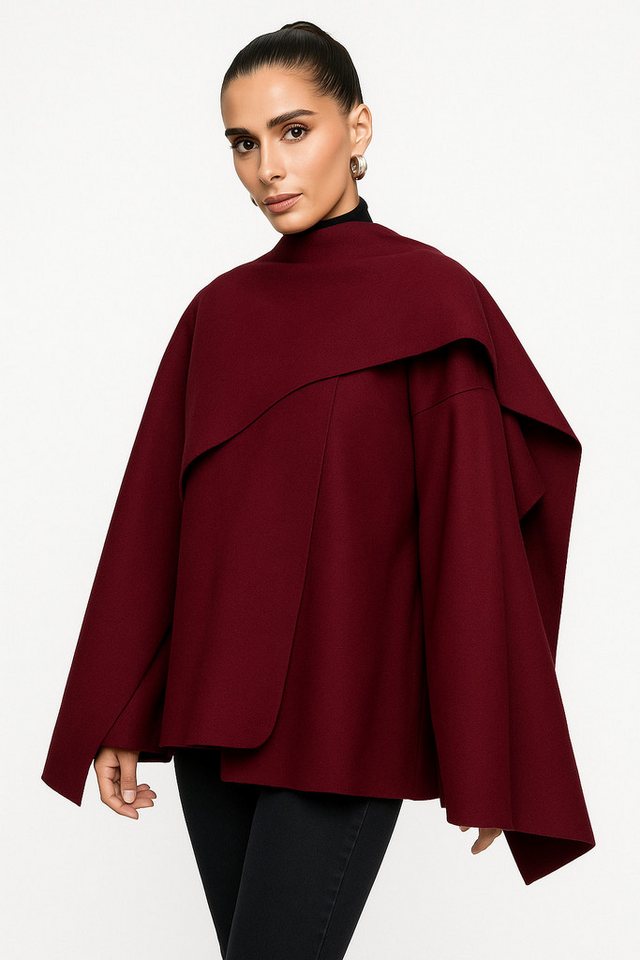 Worldclassca Poncho Worldclassca Poncho Crop Jacke Elegant Umhang Oberteil Übergangsjacke Neue Kollektion - Stilvolle und gemütliche Mode für Damen von Worldclassca