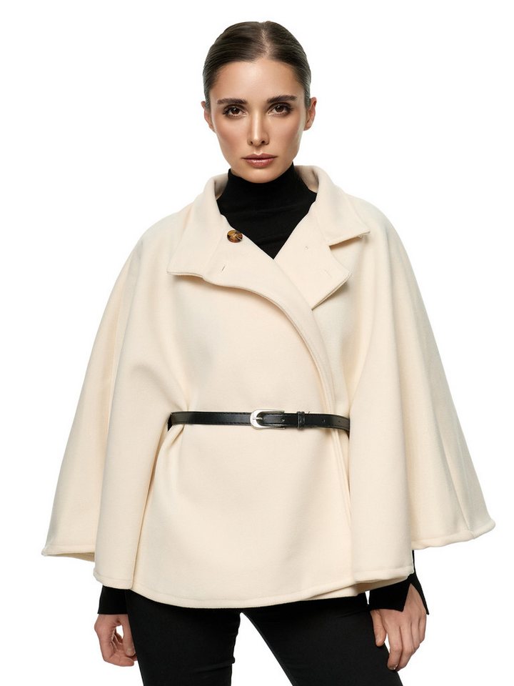 Worldclassca Poncho Worldclassca Poncho Crop Jacke Elegant Umhang Rollkragen mit Gürtel Neue Kollektion - Stilvolle und gemütliche Mode für Damen von Worldclassca