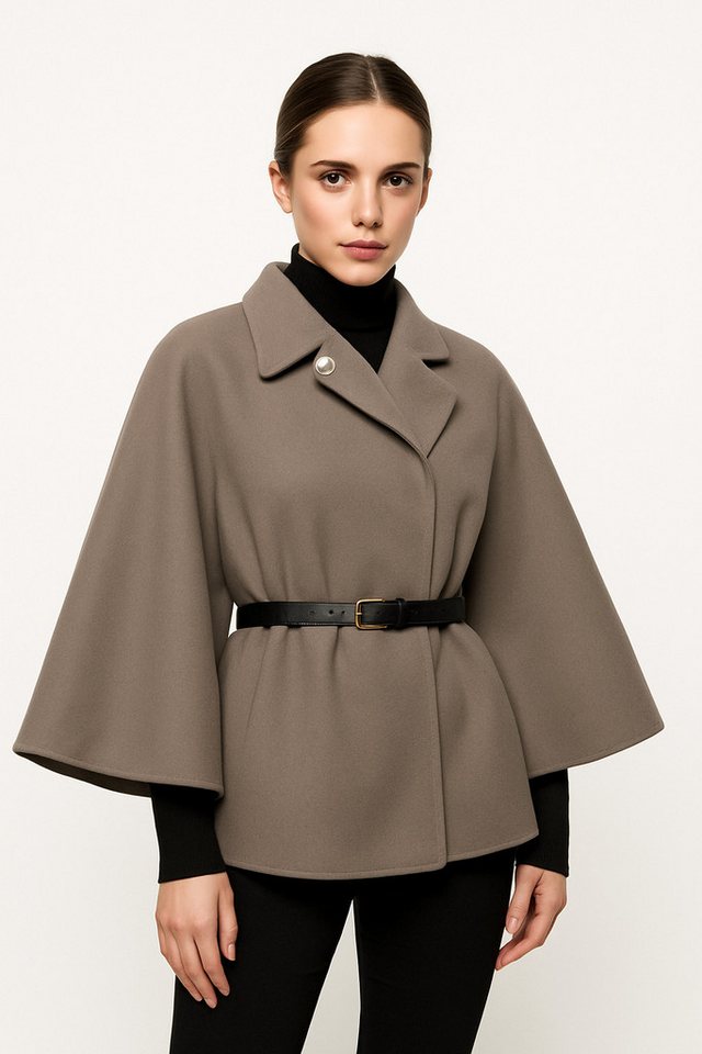 Worldclassca Poncho Worldclassca Poncho Crop Jacke Elegant Umhang Rollkragen mit Gürtel Neue Kollektion - Stilvolle und gemütliche Mode für Damen von Worldclassca