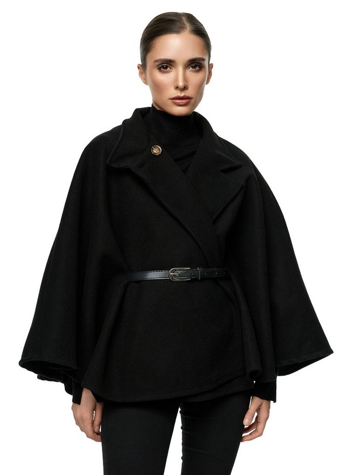 Worldclassca Poncho Worldclassca Poncho Crop Jacke Elegant Umhang Rollkragen mit Gürtel Neue Kollektion - Stilvolle und gemütliche Mode für Damen von Worldclassca
