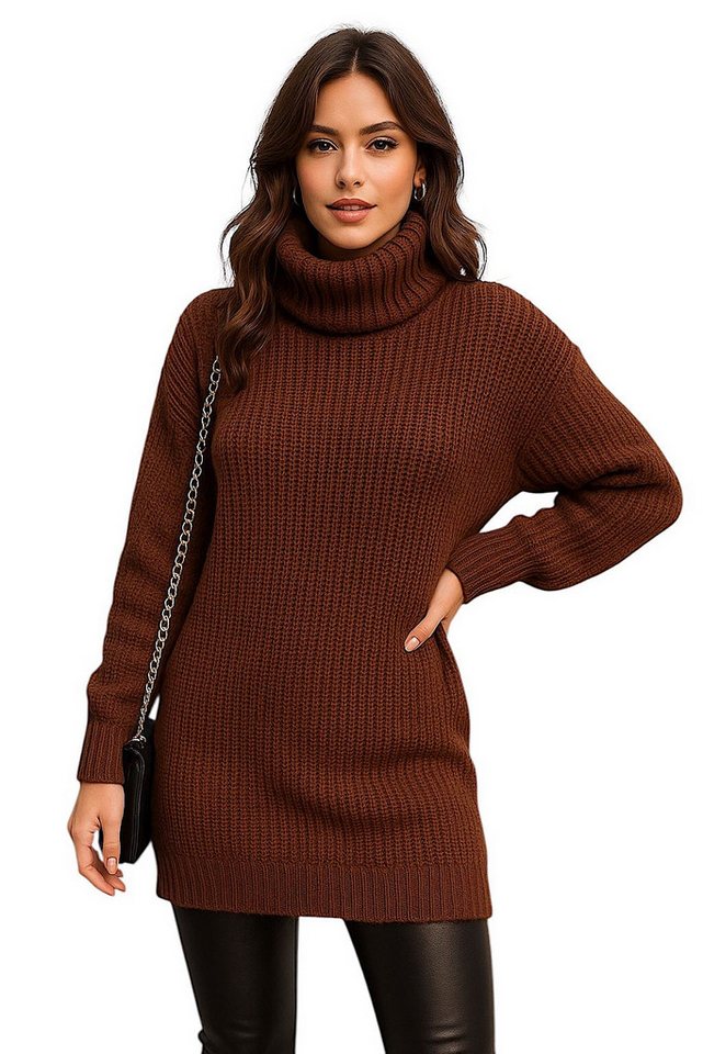 Worldclassca Rollkragenpullover WORLDCLASSCA Damen Rollkragen Pullover Lang Oversize Winter Fashion Neue Kollektion - Stilvolle und gemütliche Strickmode für Damen von Worldclassca
