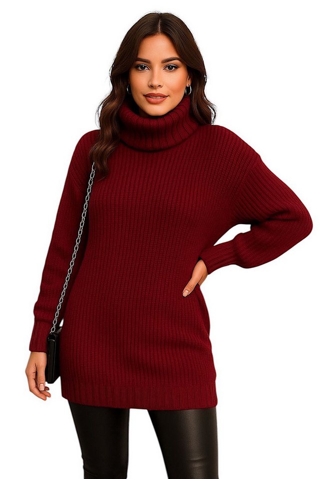 Worldclassca Rollkragenpullover WORLDCLASSCA Damen Rollkragen Pullover Lang Oversize Winter Fashion Neue Kollektion - Stilvolle und gemütliche Strickmode für Damen von Worldclassca