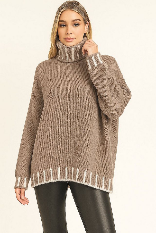 Worldclassca Rollkragenpullover WORLDCLASSCA Damen Rollkragen Pullover Oversize Lang Winter Fashion Neue Kollektion - Stilvolle und gemütliche Strickmode für Damen von Worldclassca