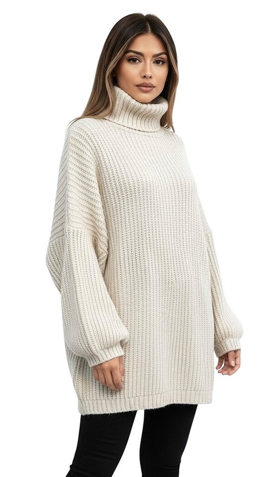 Worldclassca Rollkragenpullover WORLDCLASSCA Rollkragen Strick Oversize Pullover Uni Lang Neue Kollektion - Stilvolle und gemütliche Strickmode für Damen von Worldclassca
