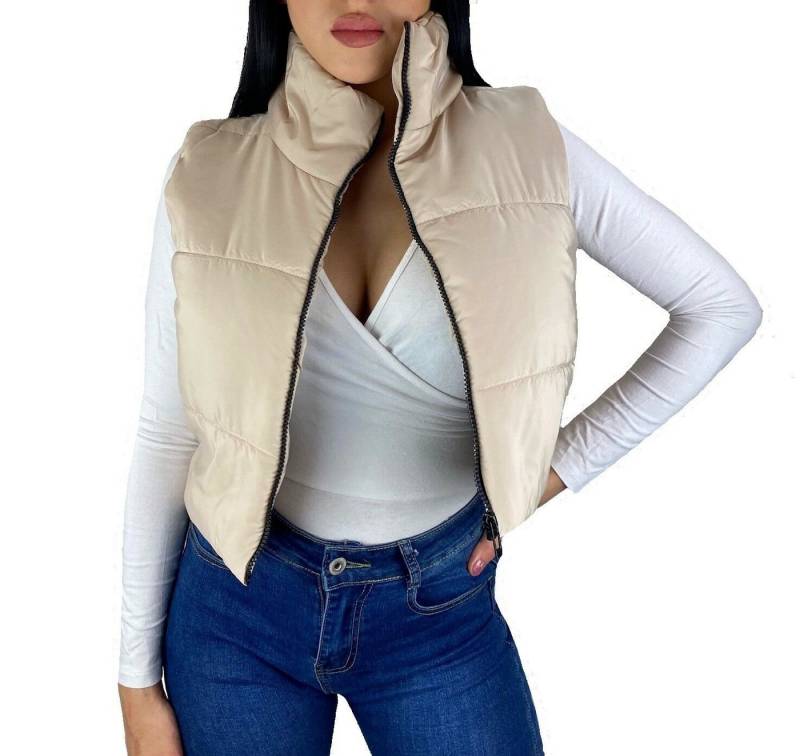 Worldclassca Steppweste Worldclassca DAMEN STEPPWESTE KURZ HOHEM KRAGEN WESTE LEICHT ÄRMELLOS OUTDOOR STEPPJACKE CROP ÜBERGANGSJACKE HERBST WINTER GESTEPPT WARM von Worldclassca