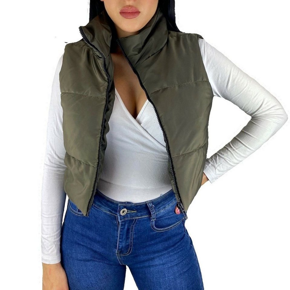 Worldclassca Steppweste Worldclassca DAMEN STEPPWESTE KURZ HOHEM KRAGEN WESTE LEICHT ÄRMELLOS OUTDOOR STEPPJACKE CROP ÜBERGANGSJACKE HERBST WINTER GESTEPPT WARM JACKE FASHION BLOGGER FASHION NEU S-XL von Worldclassca