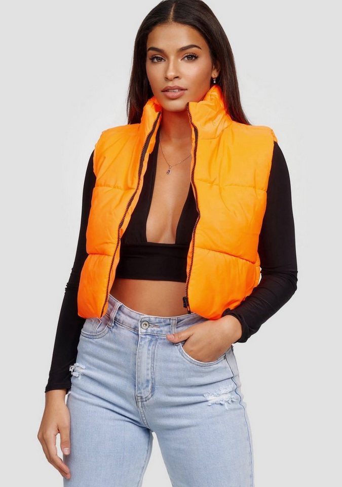 Worldclassca Steppweste Worldclassca DAMEN STEPPWESTE KURZ HOHEM KRAGEN WESTE LEICHT ÄRMELLOS OUTDOOR STEPPJACKE CROP ÜBERGANGSJACKE HERBST WINTER GESTEPPT WARM von Worldclassca