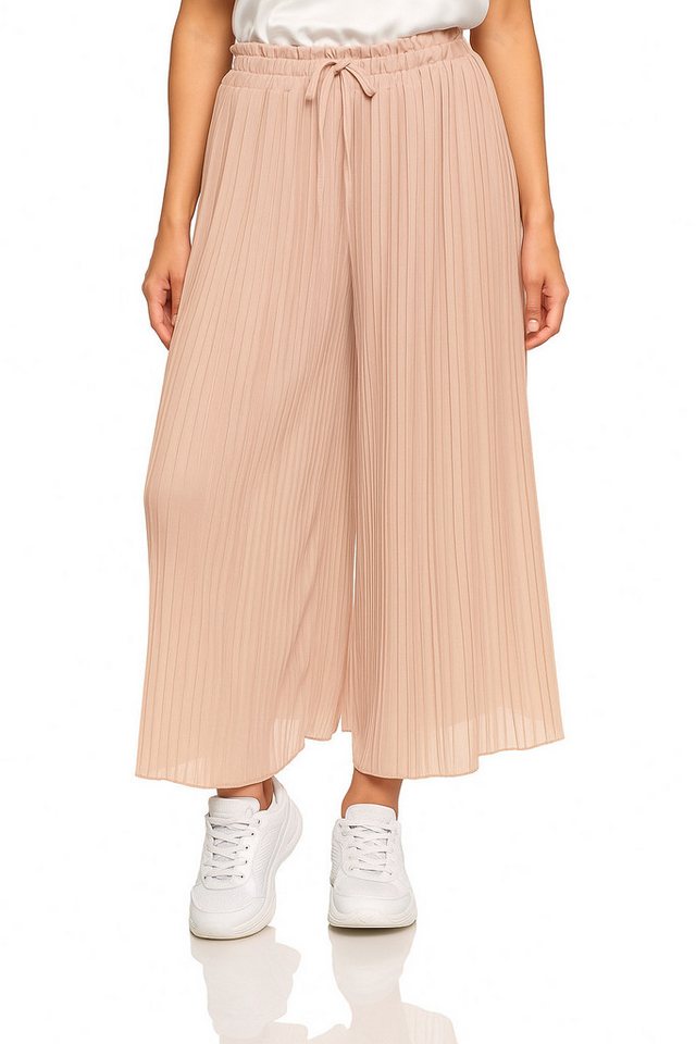 Worldclassca Stretch-Hose Worldclassca Stoffhose Plissee Hose Sommerhose Falten Schlupfhose Sommerhose mit weitem Bein und mit elastischem Bund von Worldclassca