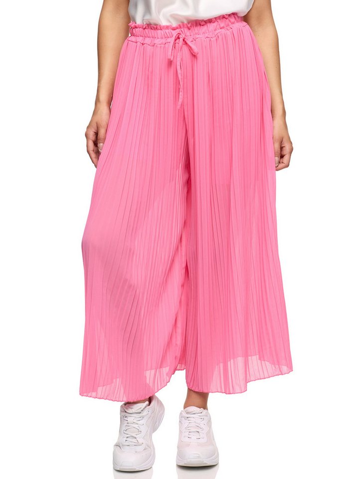 Worldclassca Stretch-Hose Worldclassca Stoffhose Plissee Hose Sommerhose Falten Schlupfhose Sommerhose mit weitem Bein und mit elastischem Bund von Worldclassca