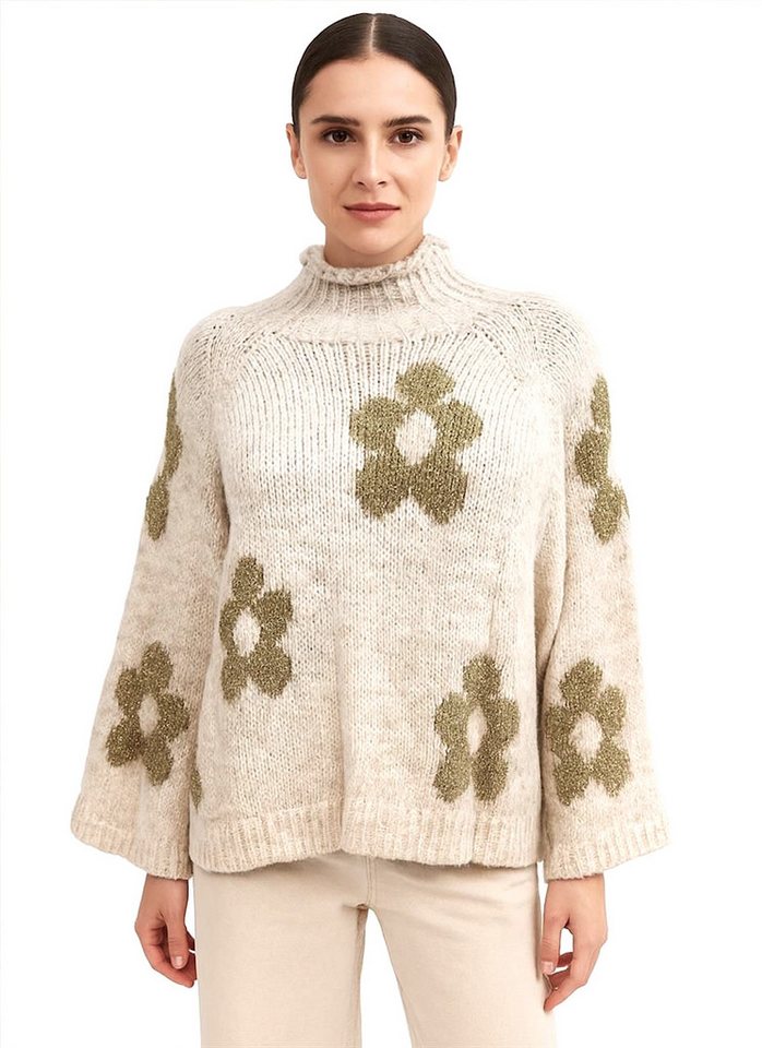 Worldclassca Strickpullover WORLDCLASSCA Damen Strickpulllover Love Herzmuster Flower Winter Neue Kollektion - Stilvolle und gemütliche Strickmode für Damen von Worldclassca