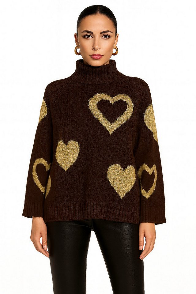 Worldclassca Strickpullover WORLDCLASSCA Damen Strickpulllover Love Herzmuster Winter Pulli Neue Kollektion - Stilvolle und gemütliche Strickmode für Damen von Worldclassca