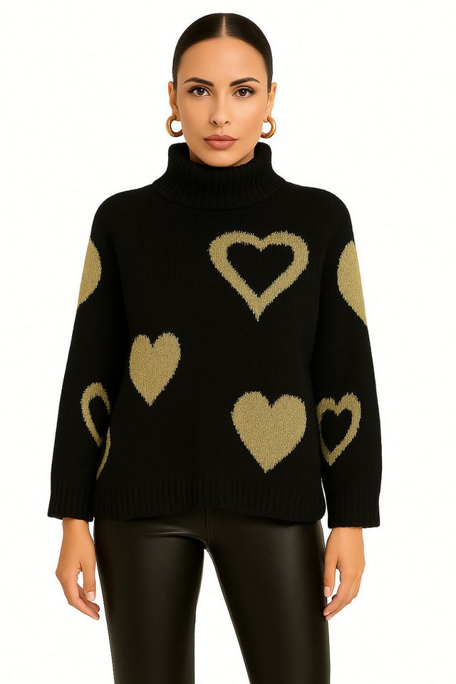 Worldclassca Strickpullover WORLDCLASSCA Damen Strickpulllover Love Herzmuster Winter Pulli Neue Kollektion - Stilvolle und gemütliche Strickmode für Damen von Worldclassca